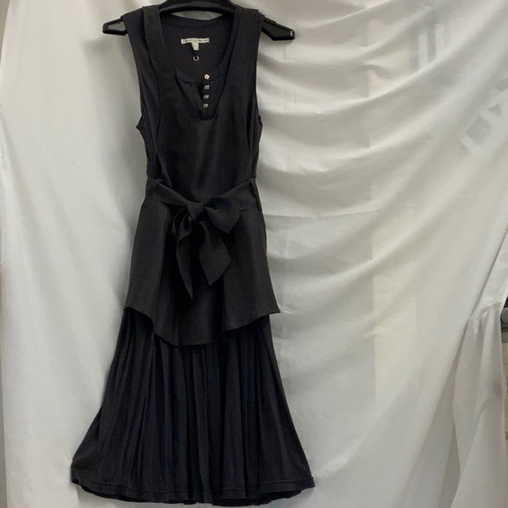 Gray 100% Silk Dress with Optional Silk Belted Overlay by Twenty8Twelve - Size 8